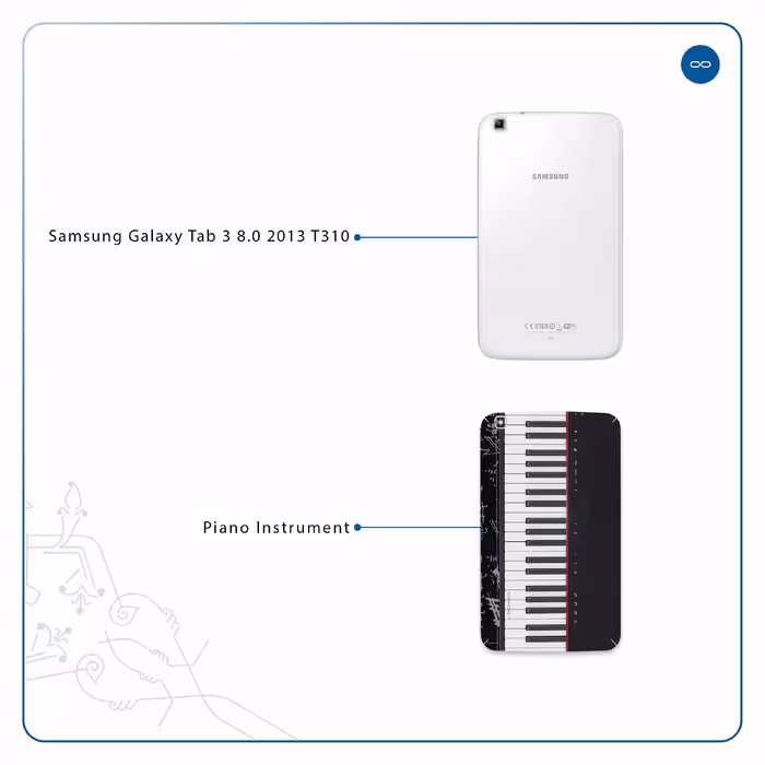 برچسب پوششی ماهوت مدل Piano-Instrument مناسب برای تبلت سامسونگ Galaxy Tab 3 8.0 2013 T310