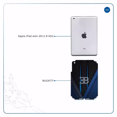 برچسب پوششی ماهوت مدل BUGATTI مناسب برای تبلت اپل iPad mini 2012 A1455
