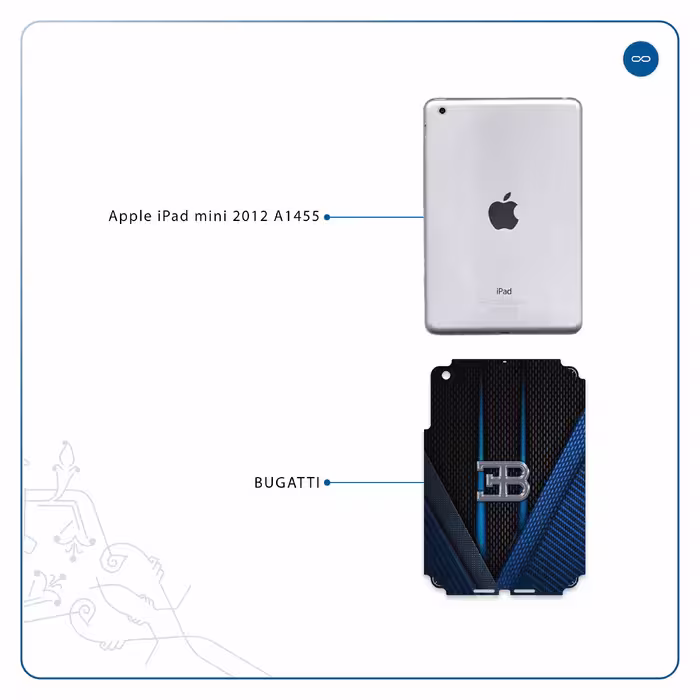 برچسب پوششی ماهوت مدل BUGATTI مناسب برای تبلت اپل iPad mini 2012 A1455