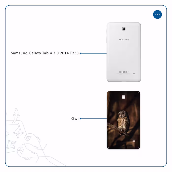 برچسب پوششی ماهوت مدل Owl مناسب برای تبلت سامسونگ Galaxy Tab 4 7.0 2014 T230