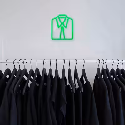 چراغ دیواری نئون دیزاین طرح Men-Clothes_GR