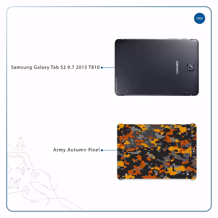 برچسب پوششی ماهوت مدل Army-Autumn-pixel مناسب برای تبلت سامسونگ Galaxy Tab S2 9.7 2015 T810