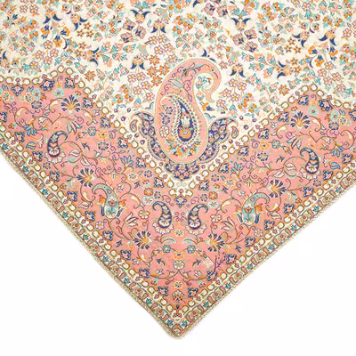 رومیزی ترمه رضایی طرح گلستان مدل مربع