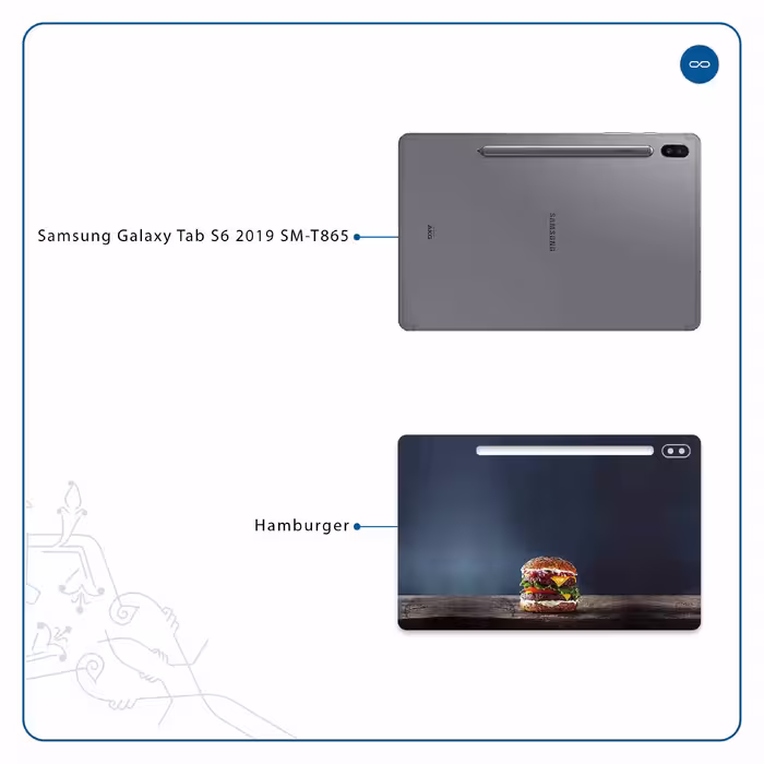 برچسب پوششی ماهوت مدل Hamburger مناسب برای تبلت سامسونگ Galaxy Tab S6 2019 SM-T865