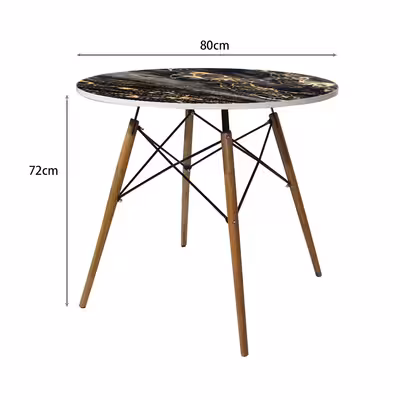 میز ناهارخوری مدل گرد طرح ماربل کد GL-06