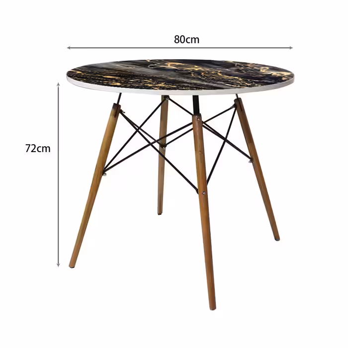 میز ناهارخوری مدل گرد طرح ماربل کد GL-06