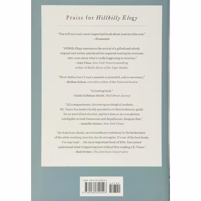 کتاب Hillbilly Elegy اثر J. D. Vance انتشارات Harper