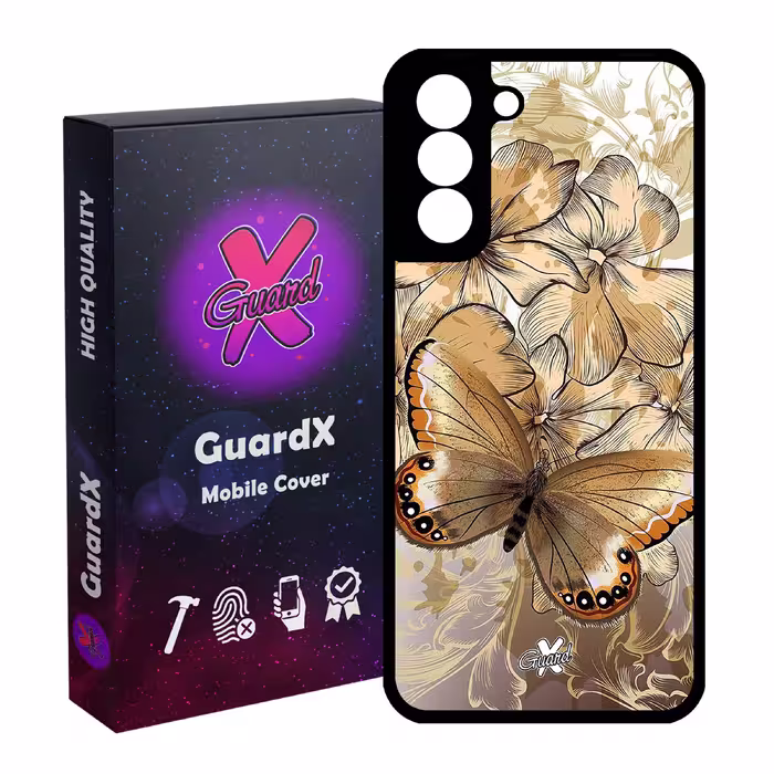 کاور گارد ایکس طرح پروانه مدل Glass10272 مناسب برای گوشی موبایل سامسونگ Galaxy S21 FE