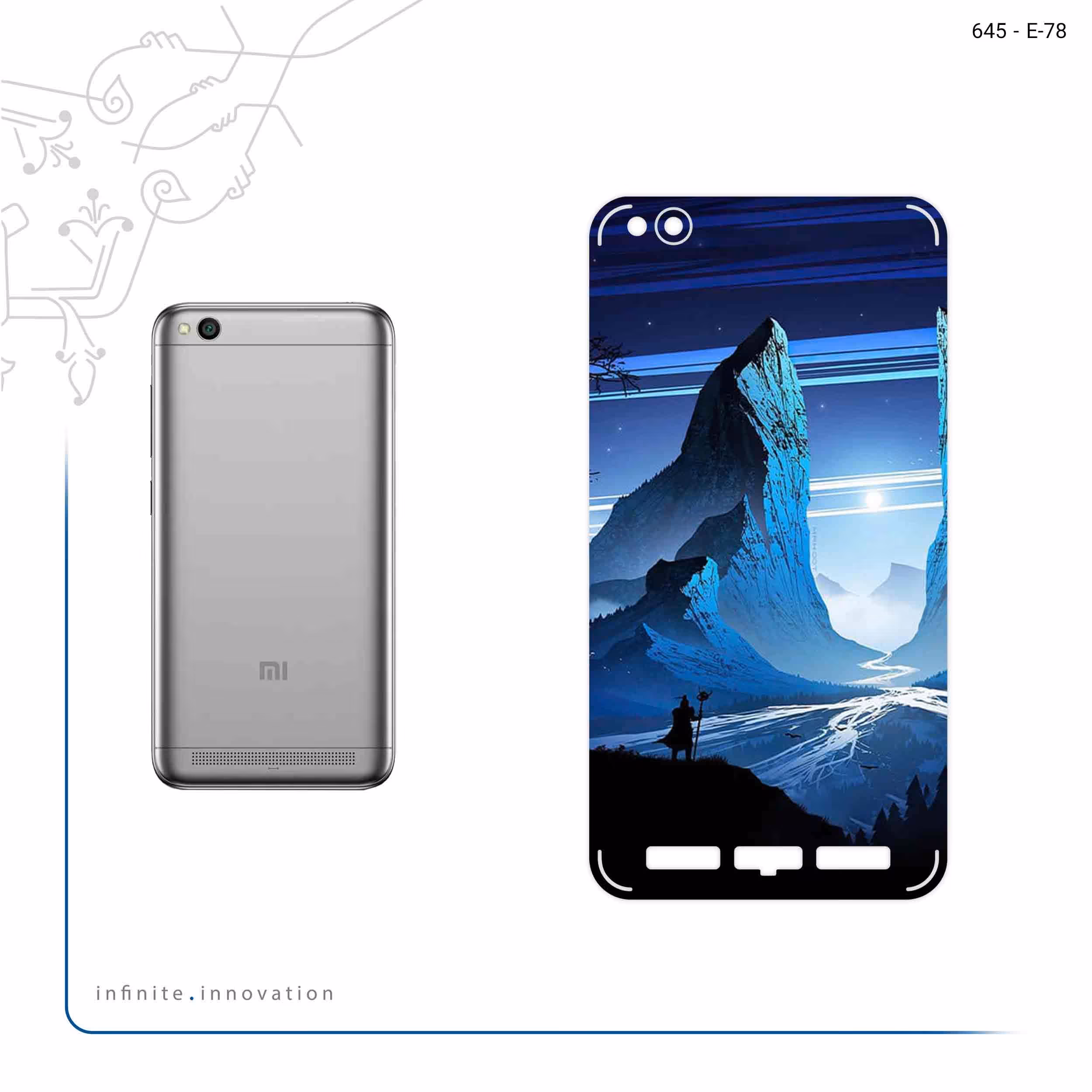 برچسب پوششی ماهوت مدل Blue Mountains Digital Art مناسب برای گوشی موبایل شیائومی Redmi 5A
