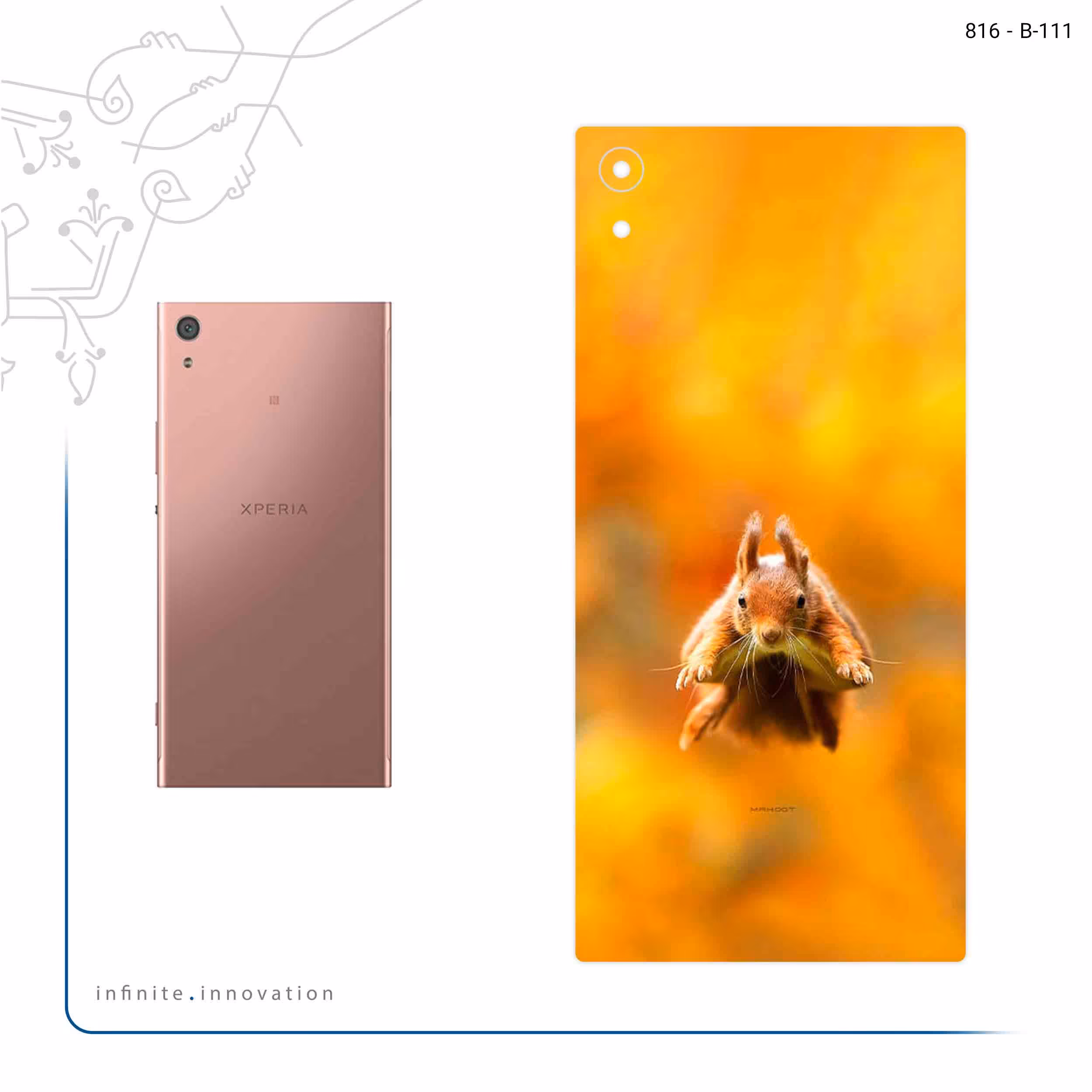 برچسب پوششی ماهوت مدل Squirrel مناسب برای گوشی موبایل سونی Xperia XA1 Ultra