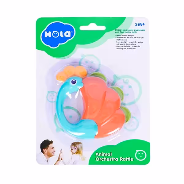 جغجغه و دندانگیر هولا تویز طرح طاووس