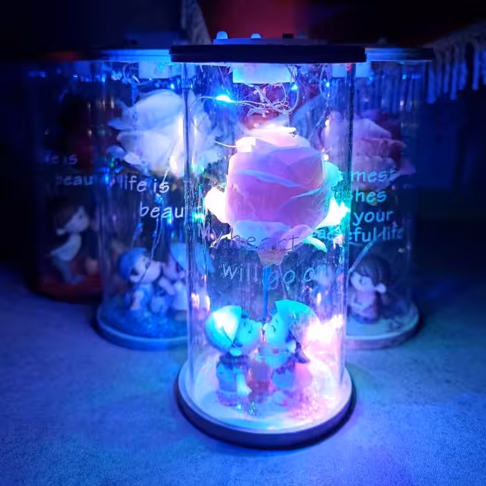 تنگ شیشه ای love.چراغدار.هدیه ای خاص