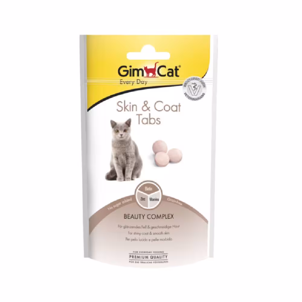 قرص تقویت کننده پوست و مو گربه GimCat Hair Skin Tabs