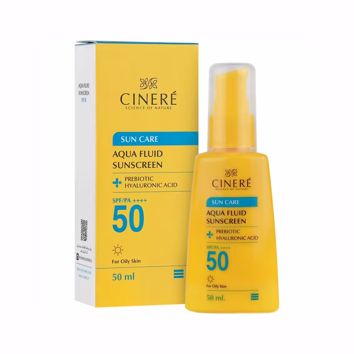 ضد آفتاب آکوا فلوئید پوست چرب SPF50 بی رنگ سینره