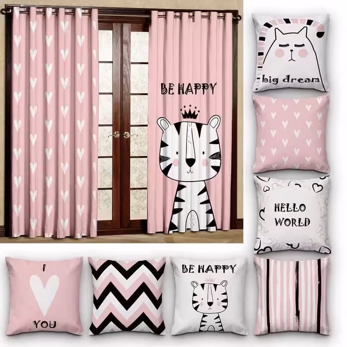 کاور کوسن کد 639 (مشکی صورتی)