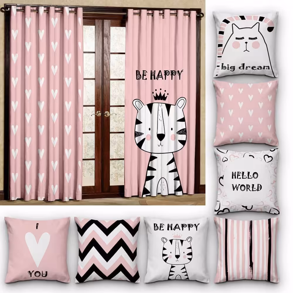 کاور کوسن کد 639 (مشکی صورتی)