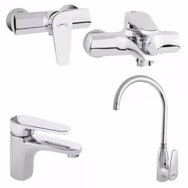 ست شیرالات شودر مدل لیون کروم