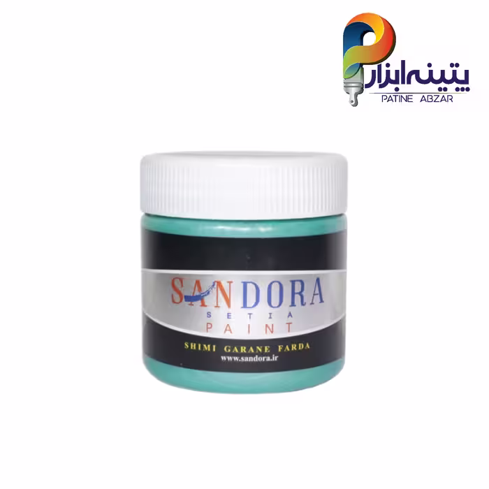 رنگ تزیینی اکرلیک آبی فیروزه ای ساندورا ربعی 300 گرمی