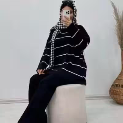 ست بلوز و شلوار بافت مدل پانیذ