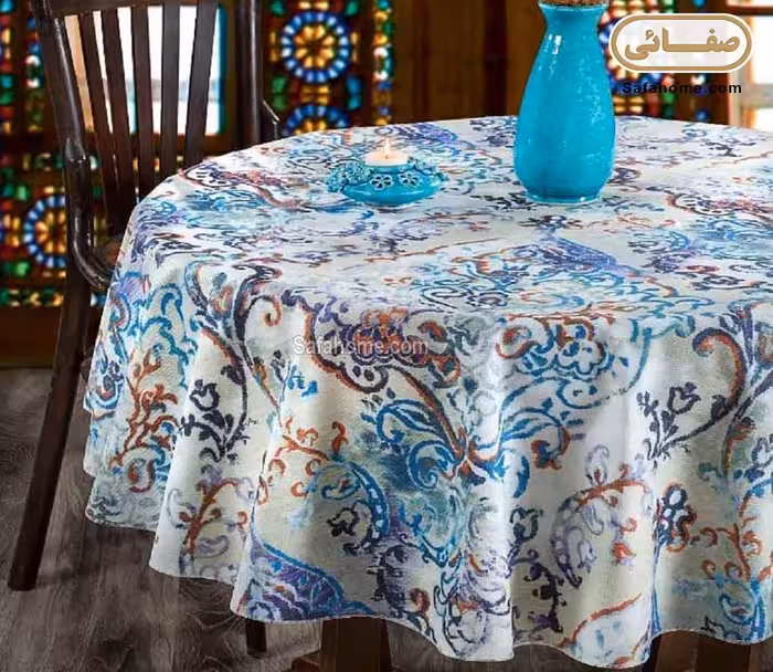 رومیزی سفره ای متری پانوکتان رزین تاژ طرح اسلیمی