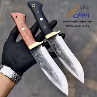 کارد شکاری فولادی طرح کوسه ای استاد هادی فضلی سفارشی