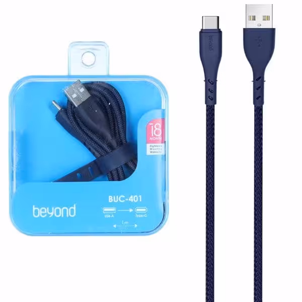 کابل شارژ فست beyond Type-C مدل BUC-401 – سرمه ای