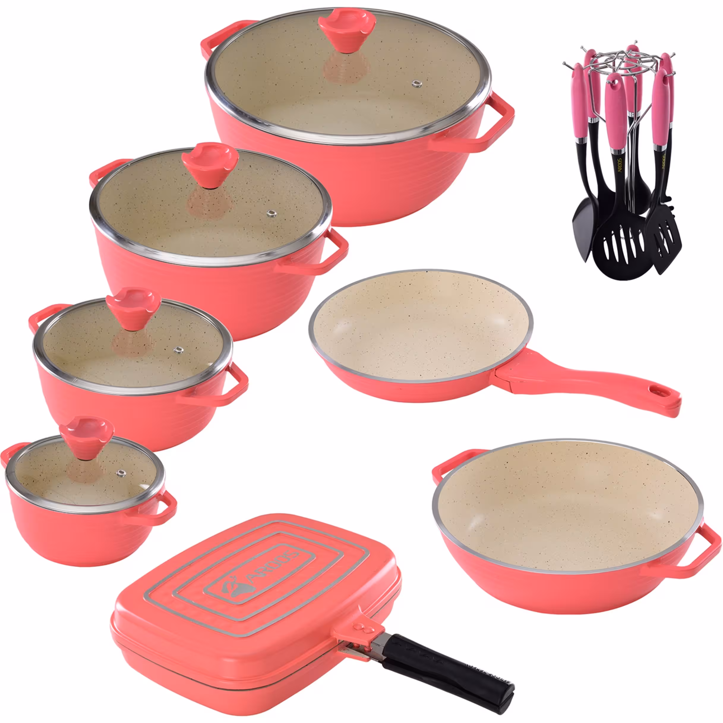 سرویس 19 پارچه عروس مدل کلاسیک خطی