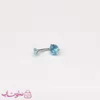 پیرسینگ ناف طرح نگین دایره آبی شفاف کد 699