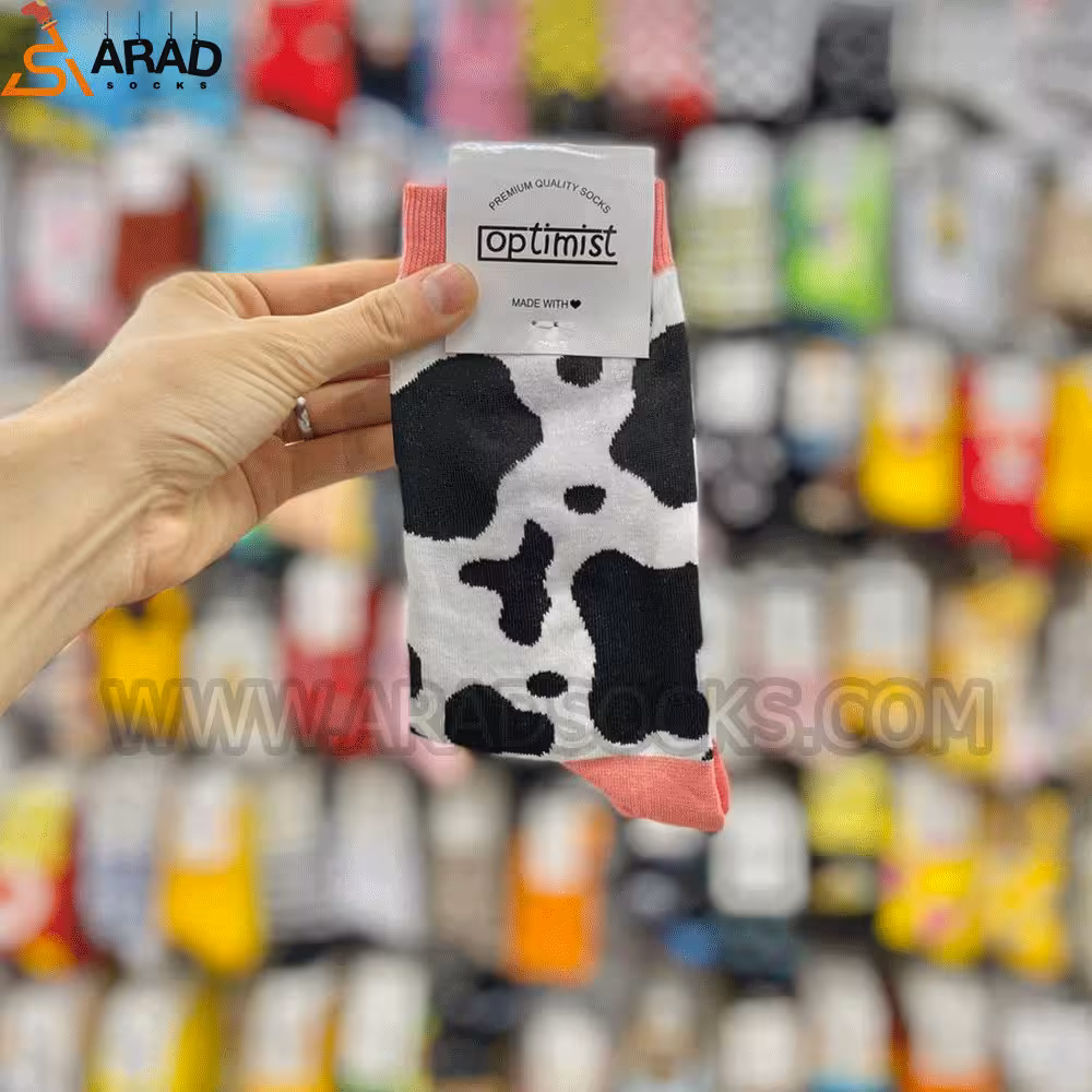 جوراب ساقدار طرح گاوی