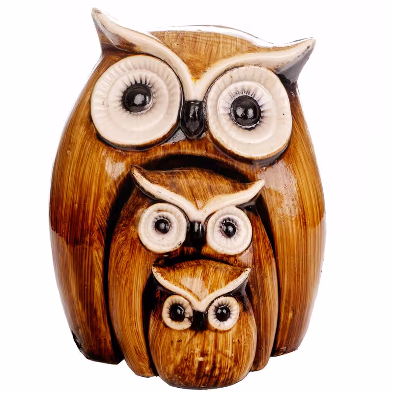 مجسمه روشا مدل جغد مجموعه 3 عددی