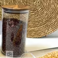 بانکه شیشه ای 18*9/5 درب چوبی مدل 81018 ACA