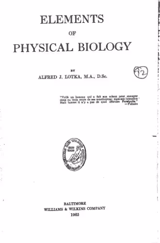 خرید و دانلود نسخه کامل کتاب Elements of Physical Biology