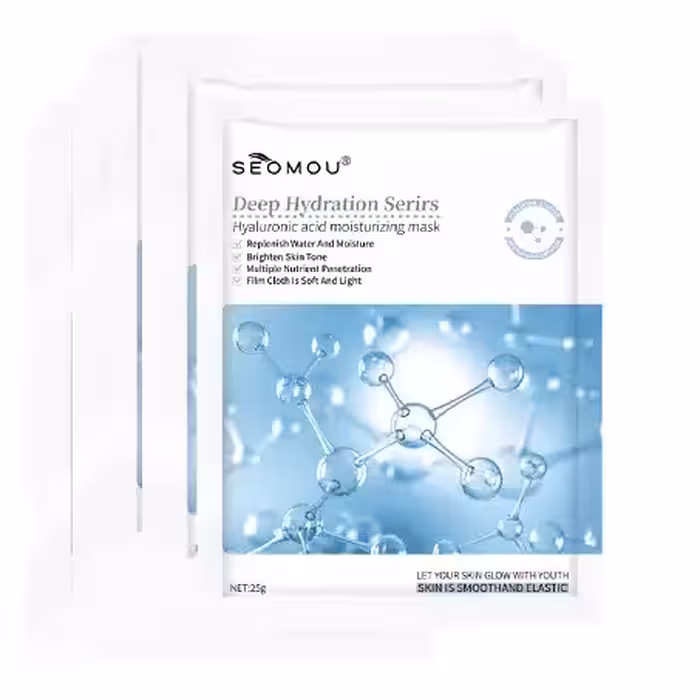 بسته 10 عددی ماسک ورقه ای  صورت سومو مدل هیالورونیک اسید seomou hyaluronic acid