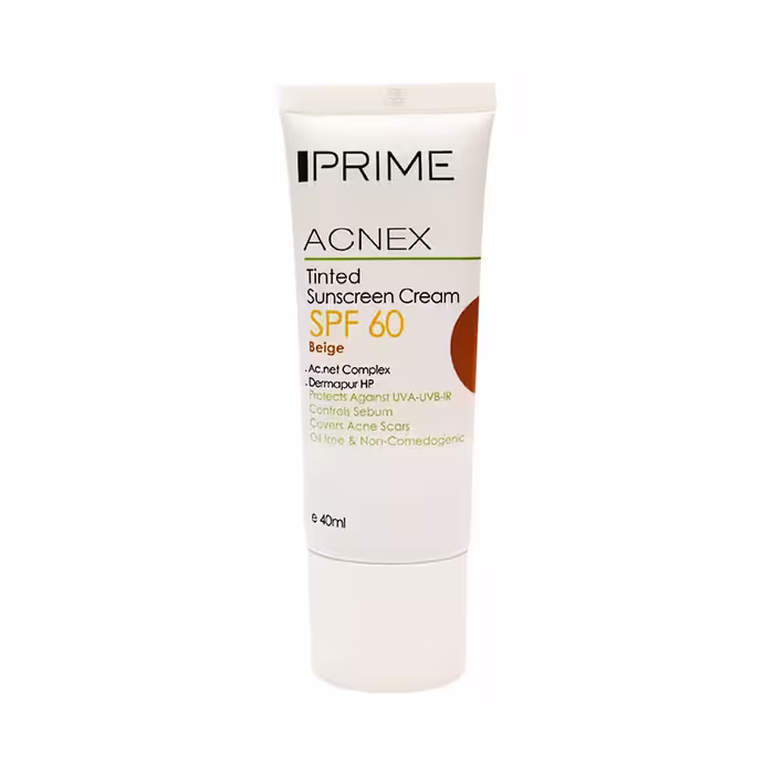 كرم ضد آفتاب رنگي SPF60 پوست مختلط تا چرب رنگ بژ پرايم | Prime Tinted Sunscreen Cream SPF60