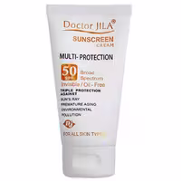 کرم ضد آفتاب SPF50 فاقد چربی مولتی پروتکشن دکتر ژیلا حجم 50 میلی لیتر