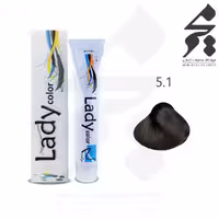 رنگ مو لیدی کالر Lady color شماره 5.1 حجم 100 میلی لیتر رنگ قهوه ای دودی روشن