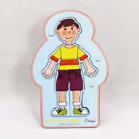 پازل چوبی جاگذاری آشنایی با اندام بدن(شرکت دهکده) دوزبانه