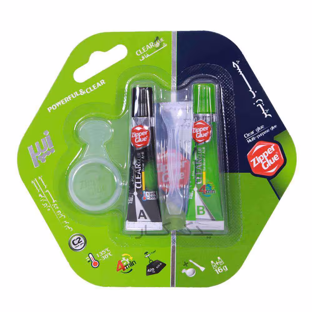 چسب دوقلوی زیپر شفاف 16 گرم