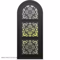 درب ورودی فلزی طرحدار مشکی رنگ  کد 1178