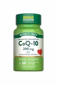 سافت ژل کوآنزیم Q10 به‌همراه عصاره فلفل سیاه Nature's Truth - بسته 50 عددی