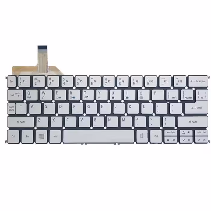کیبورد لپ تاپ ایسر Aspire S7-191 نقره ای اینترکوچک با بک لایت بدون فریم