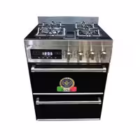 اجاق گاز طرح فر تکنو پروسا techno مدل 18000 سیلور صفحه شیشه ای