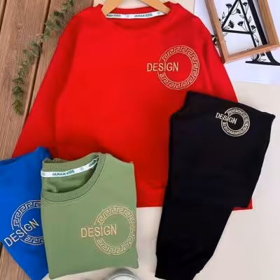 ست بلوز و شلوار دورس دونخ لاکرا اعلا پسرانه گلدوزی شده DESIGN