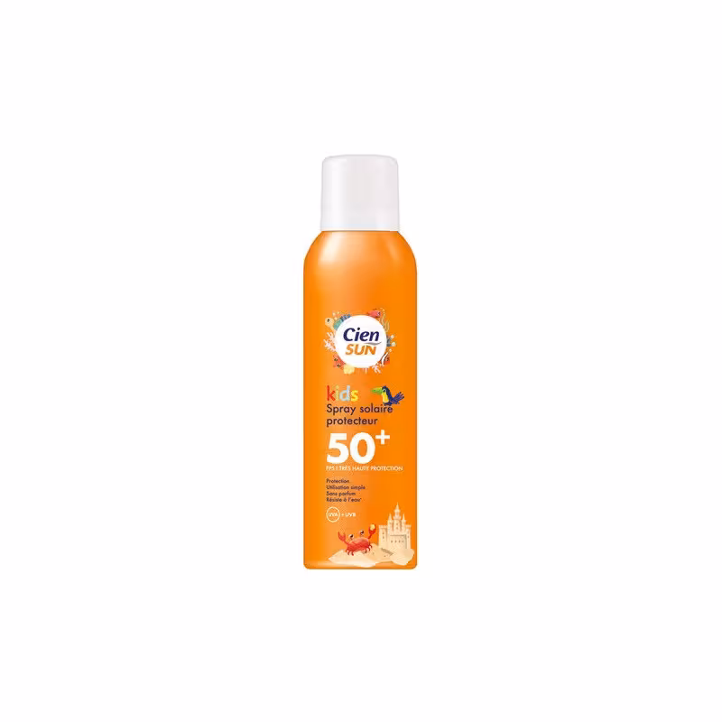 اسپری ضدآفتاب کودک cien sun با SPF 50 حجم 150 میل