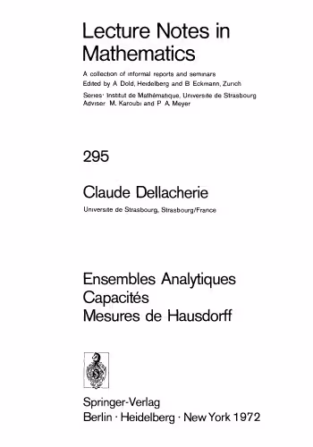 خرید و دانلود نسخه کامل کتاب Ensembles Analytiques Capacites Mesures de Hausdorff