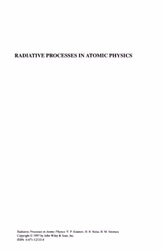خرید و دانلود نسخه کامل کتاب Radiative processes in atomic physics