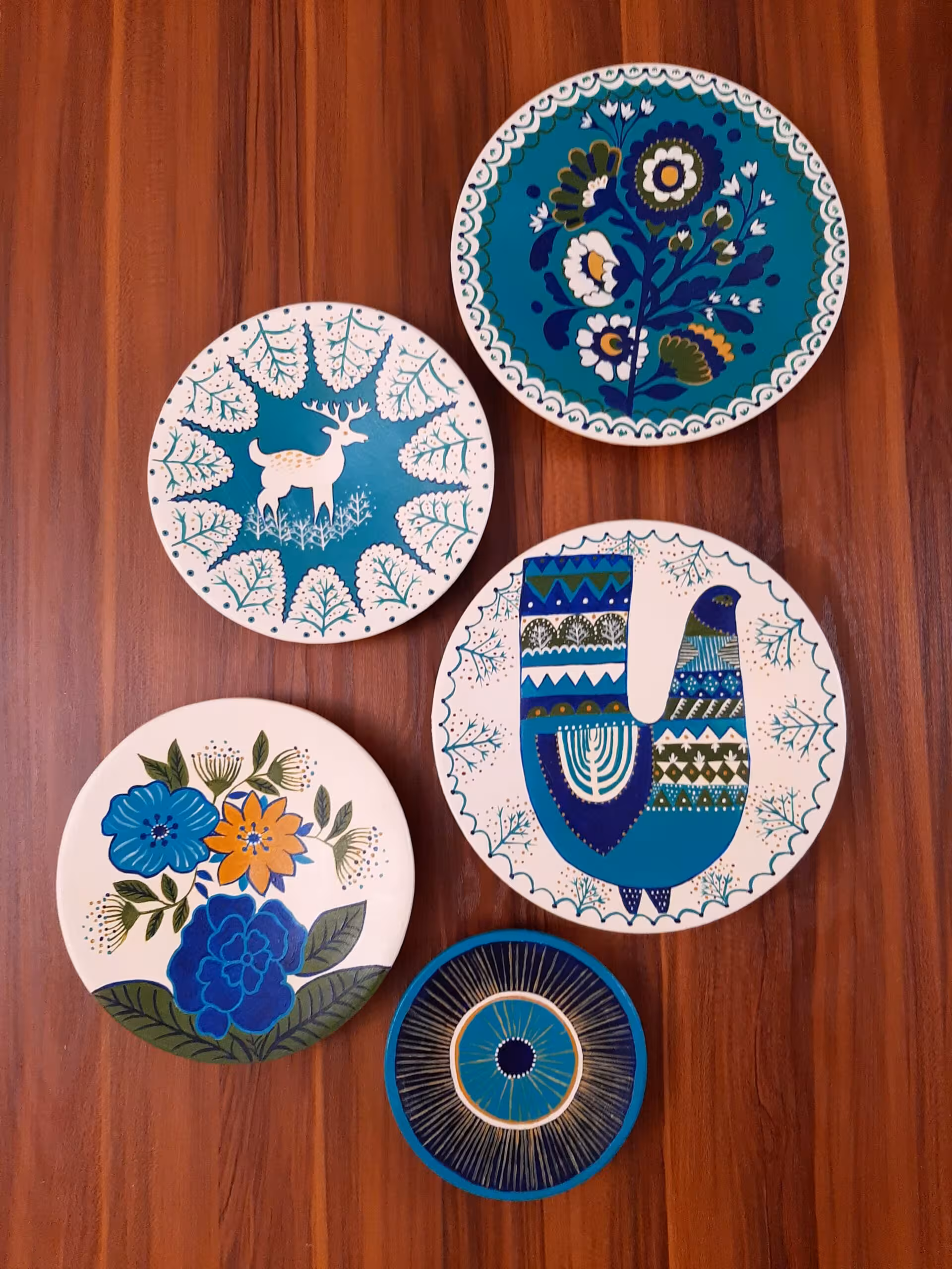 مجموعه دیوارکوب سفالی طرح طاووس کد 102575