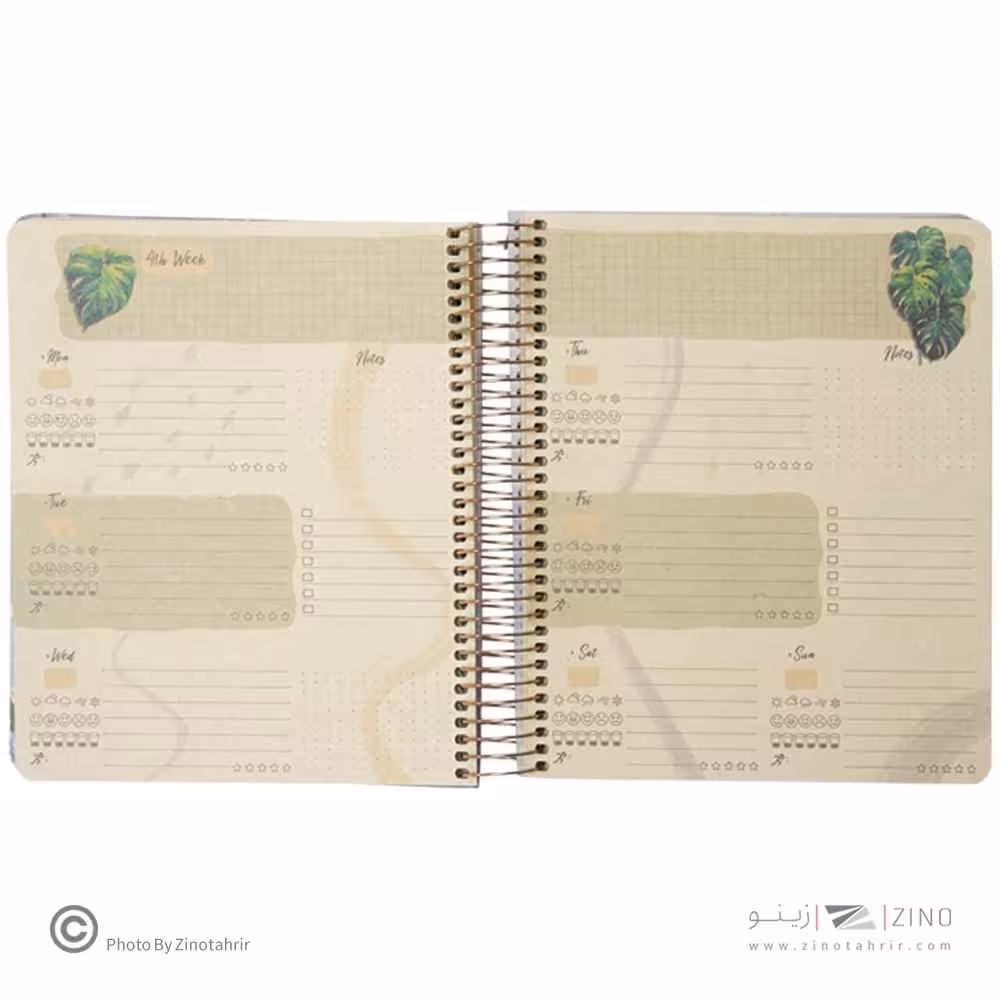 پلنر104برگی جلدسخت سیمی از بغل سایز210*170لانگو سری naturalis annual planner