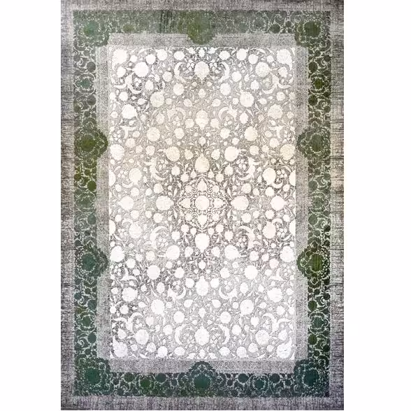 فرش طرح 2060 نقره ای 1200 شانه گل برجسته