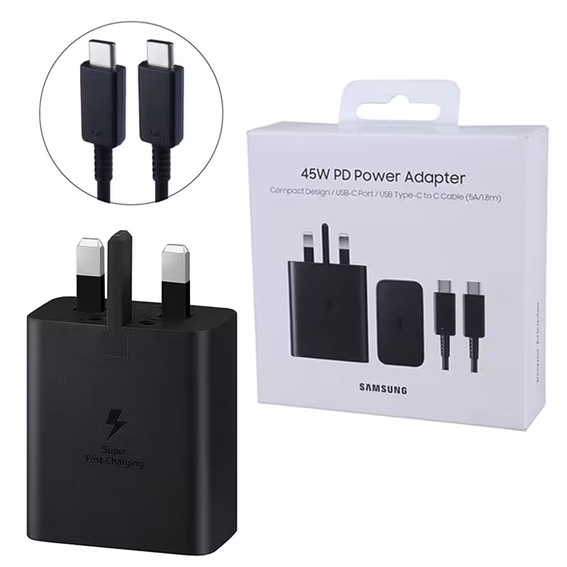 شارژر دیواری اصلی 45 وات سامسونگ EP-T4510 PD 3A   کابل تبدیل تایپ سی